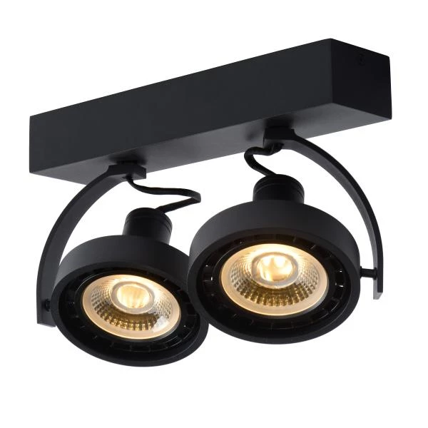 Lucide DORIAN - Plafondspot - LED Dim to warm - GU10 (ES111) - 2x12W 2200K/3000K - Zwart - detail 3